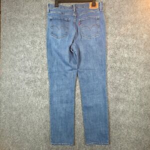 Levis 724 High Rise Straight Jeans Womens 32 Medium Wash Blue Denim